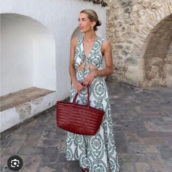 Zara NEW perforated knotted embroidered dress 3356/697 - Picture 2 of 13